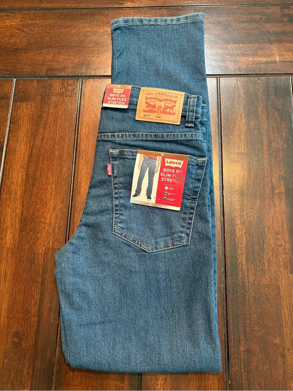 Levi's Boys Slim Flex Stretch Jeans - Medium Blue Denim